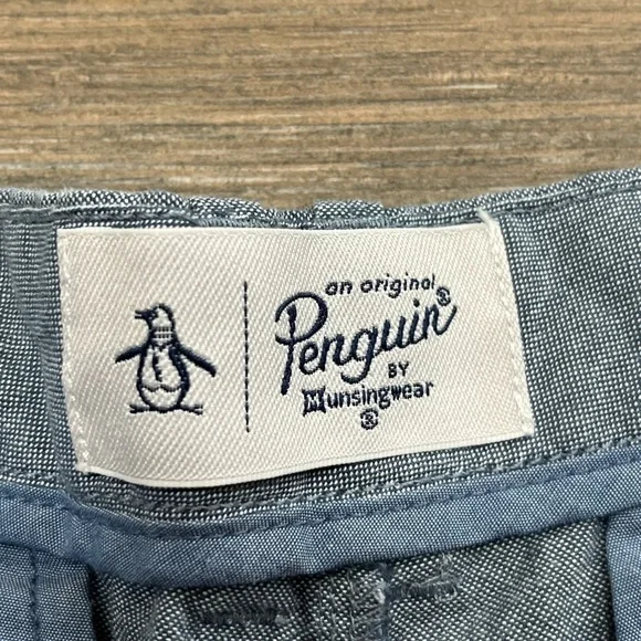 Original Penguin Men’s 9” Blue Cotton Shorts SZ 33 - Picture 3 of 4